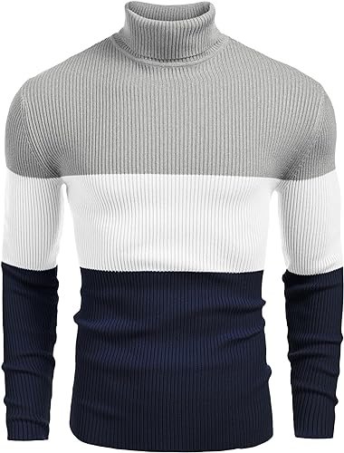 Ribbed Slim Fit Knitted Pullover Turtleneck Sweater - Image 2