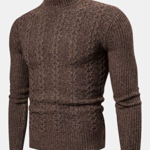 Men's Casual Long Sleeve Cable Sleeve Sweaters
