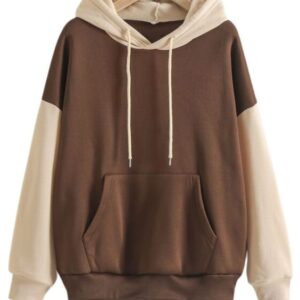 Colourblock Drawstring Pocket Hoodie
